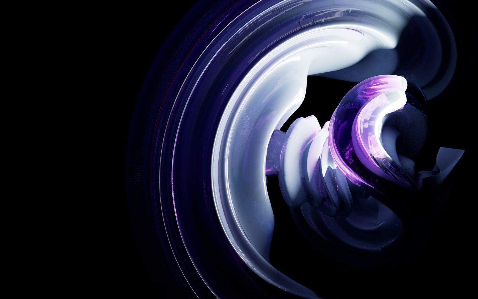 CACNA-1a — abstract 3D illustration with deep purple and white luminous forms